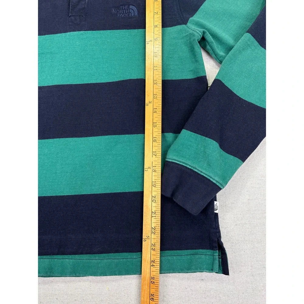 Vintage The North Face Mens Small Rugby Shirt Classic Striped Long Sleeve Polo